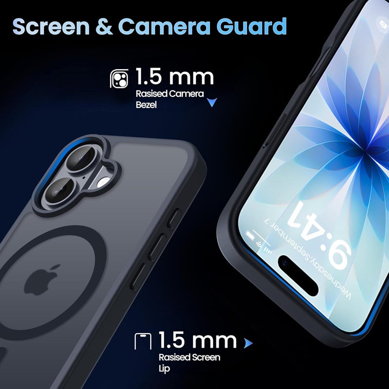 CACOE Magnetic Case for iPhone 17 6.3 inch-Compatible with MagSafe & Magnetic Car Phone Mount,Anti-Fingerprint TPU Thin Phone Cases Cover Protective Shockproof (Matte Black) - Image 4